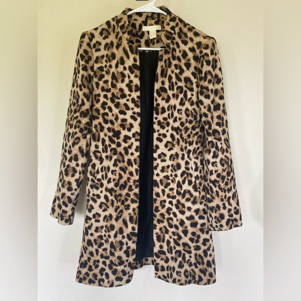 Leopard Print Blazer Coat